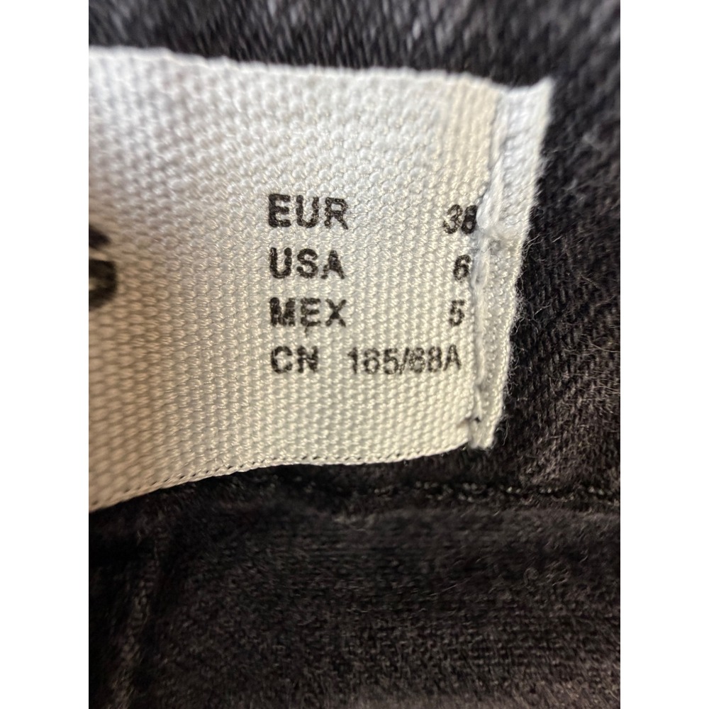 Mango MNG Denim Mom Jeans Womens 6 Faded Black High Waisted Tapered Leg K2 - Picture 6 of 9